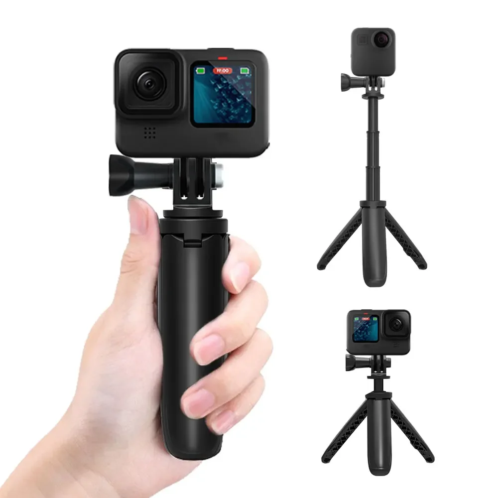 for Gopro Vlog Tripod Foldable Tripod Mini Portable Monopod for Go Pro Hero13 11 10 Black  Session Osmo Action Camera Accessory
