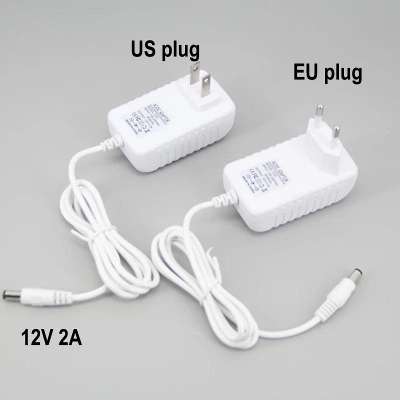 white LED Driver AC 100V-240V to DC 12V 2A Power Supply Adapter Lighting Transformers Switching Converter Charger For LED Strip