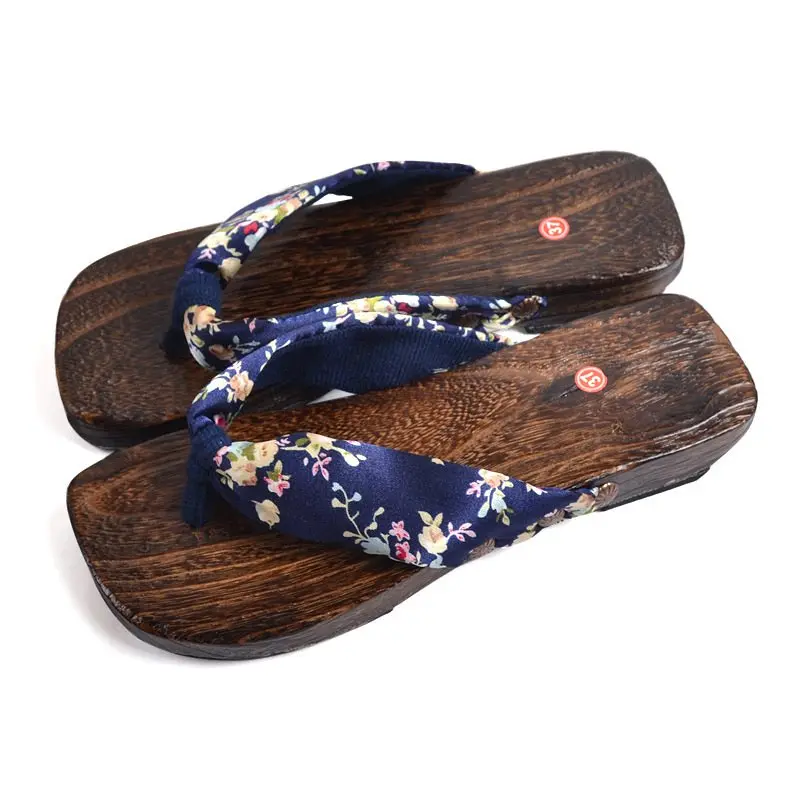 Japan Traditional Wooden Shoes Flip Flops Women Geta Clogs Home Sauna Slippers Sandals Anime Cosplay Costumes with Socks Gift