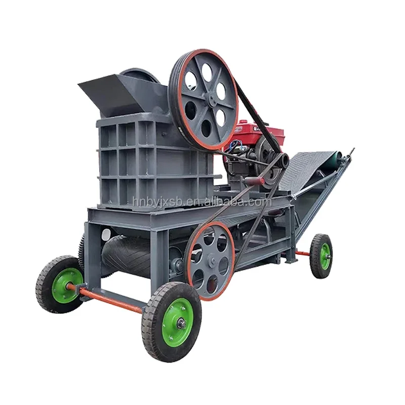 The Stone Yard Produces 20 Tons Of Cement Block Crusher Mini Crawler Mobile Jaw Crusher