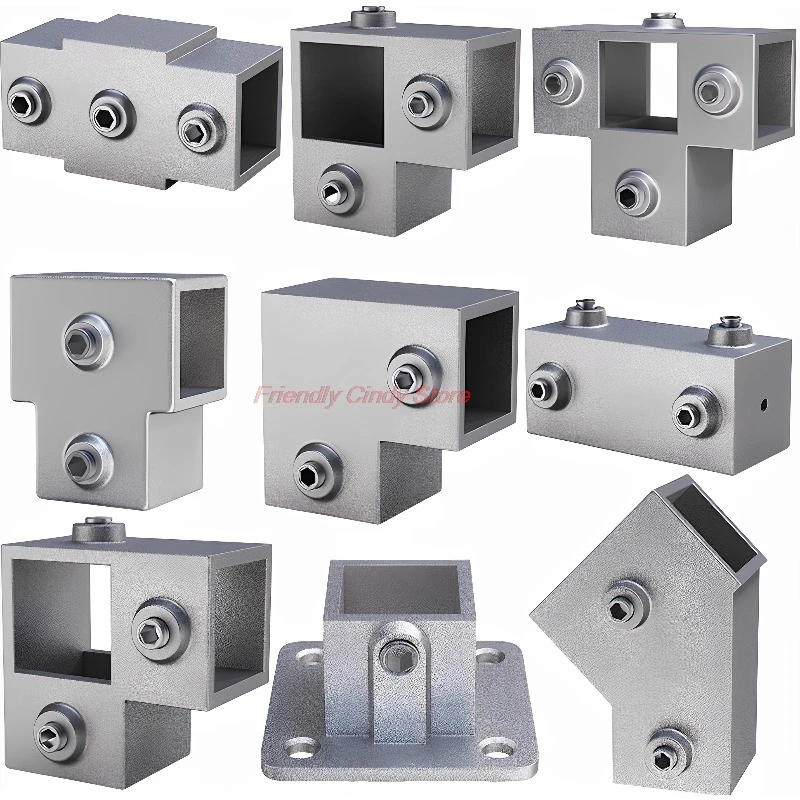 20/25/30mm square tube connector aluminum alloy 20MM square pip joint welding free tee fastener connector