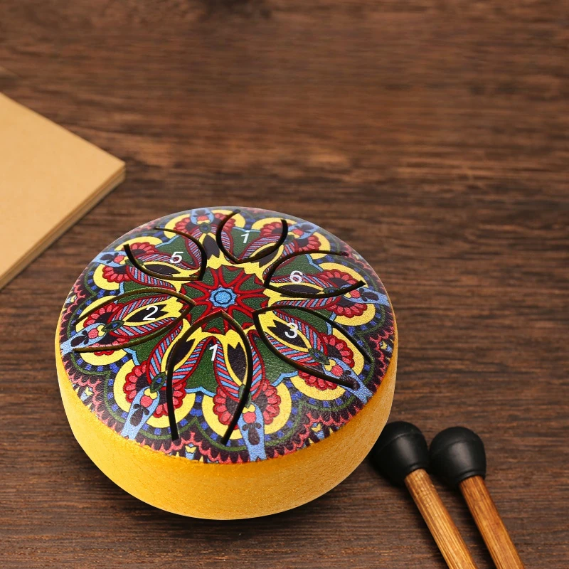 3 Inch Tongue Drum 6 Tone Mini Ethereal Drum Sound Healing Meditation Tongue Drums Colorful Percussion Musical Instruments