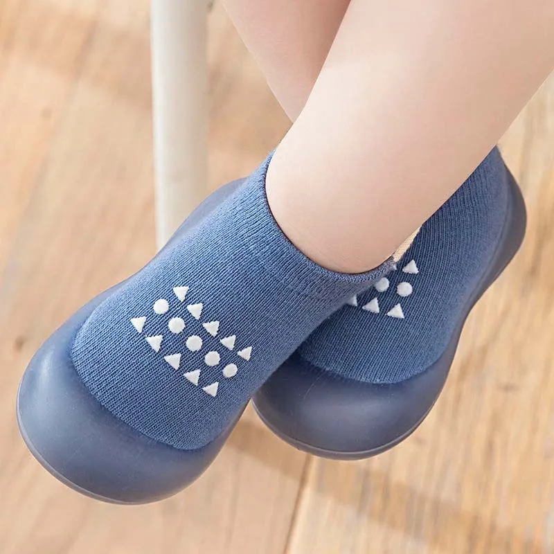 Zapatos para primeros pasos para bebé, calcetines con suela de goma para niños pequeños y niñas, zapatillas de casa transpirables, zapatillas sin cordones para recién nacidos