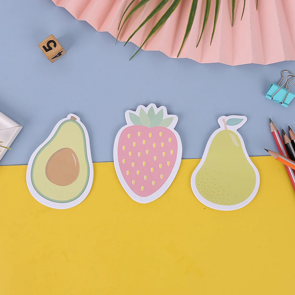 Bloc de notas decorativos pelables en forma de fruta, suministros de oficina divertidos, Bloc de notas de manzana y fruta, 6 uds.