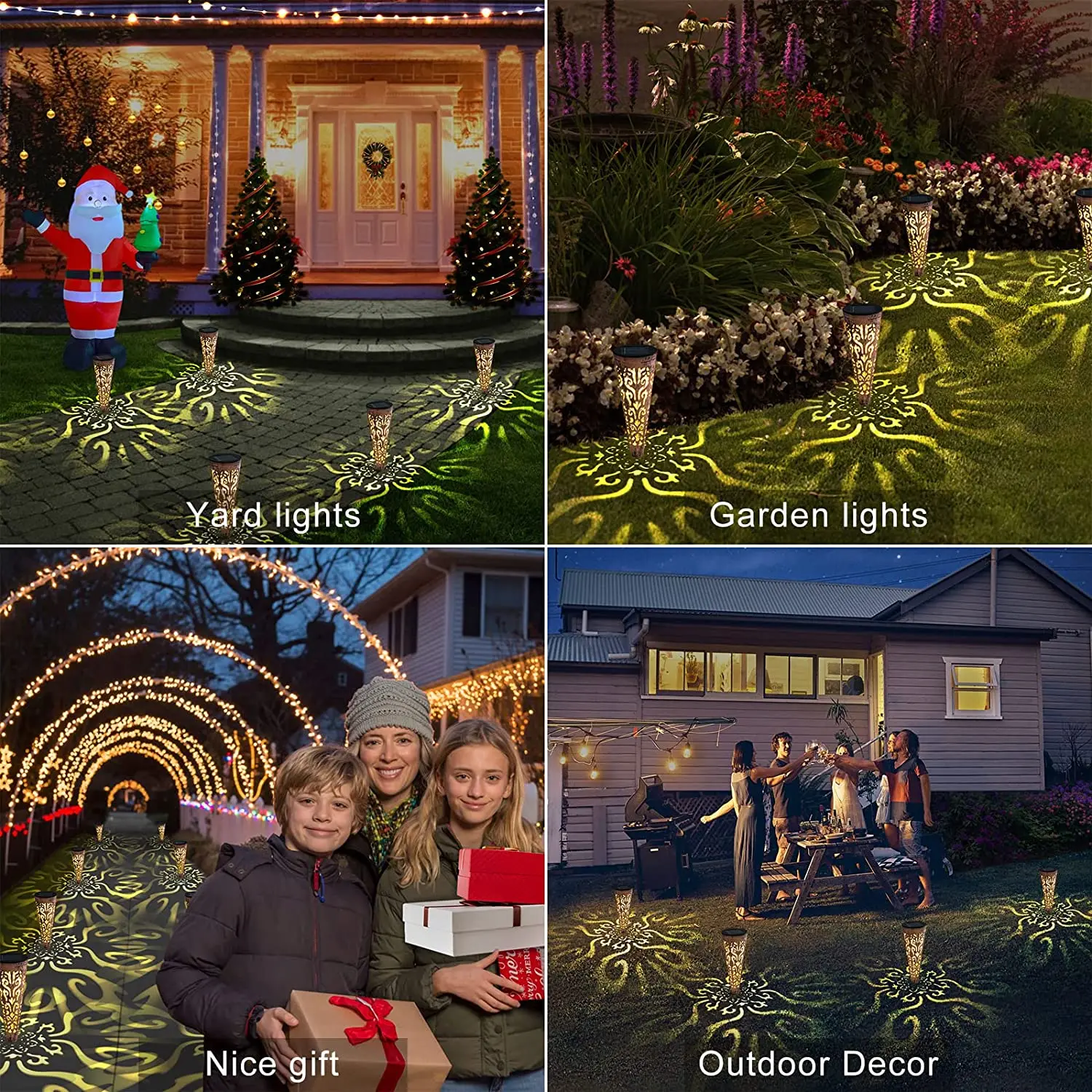 Luzes postas solares ao ar livre estacas decorativas iluminação led paisagem gramado caminho iluminação à prova dwaterproof água para quintal pátio decoração do jardim