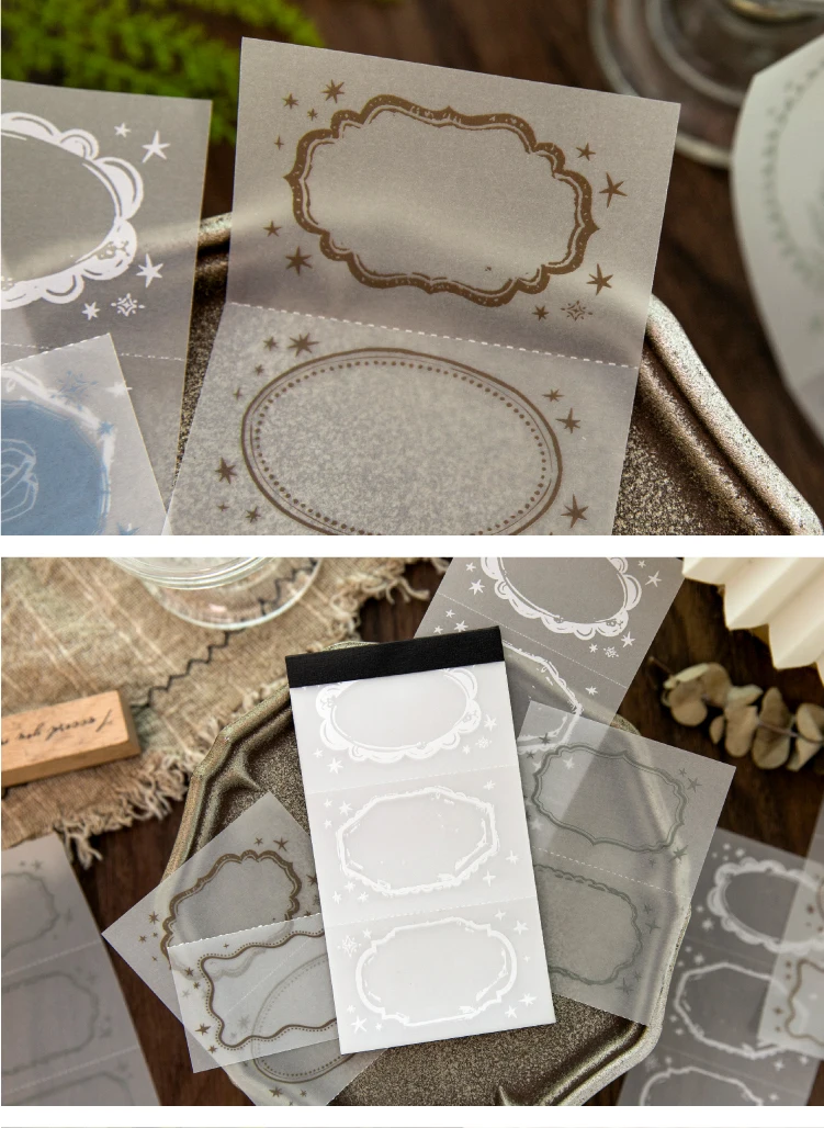 Journal GO 30 Stück Vintage Transparentpapier Halbtransparentes Materialpapier für Collage Junk Scrapbooking Dekoratives Hintergrundpapier – Detail 17