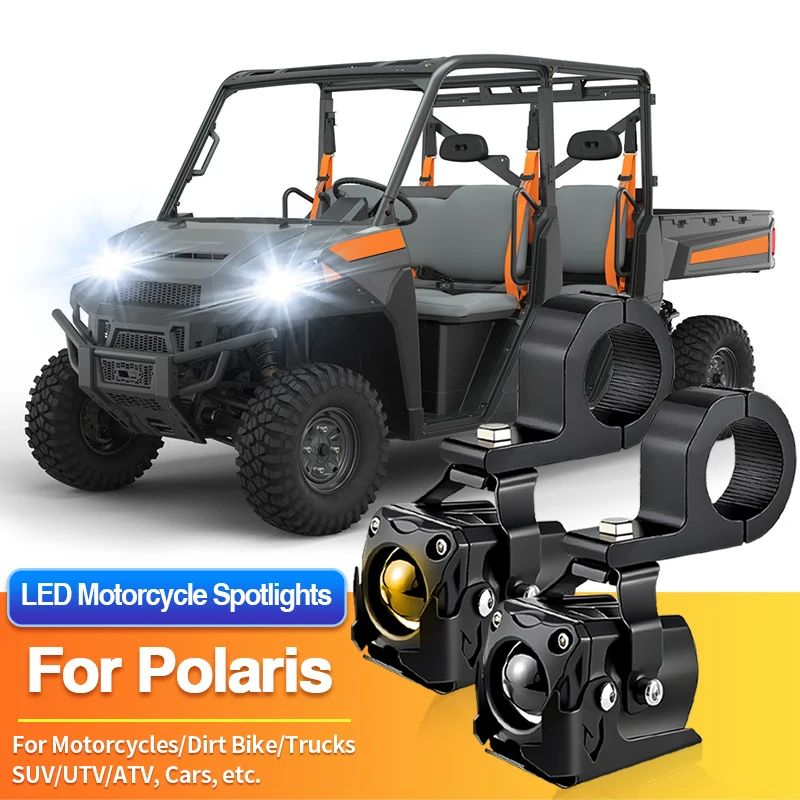 

1/2PCS LED Motorcycles Headlight 2-Color Fog Light Spotlight Off Road for Polaris Outlaw 70 110/PRO RMK/Phoenix 200/Pro XD/RMK