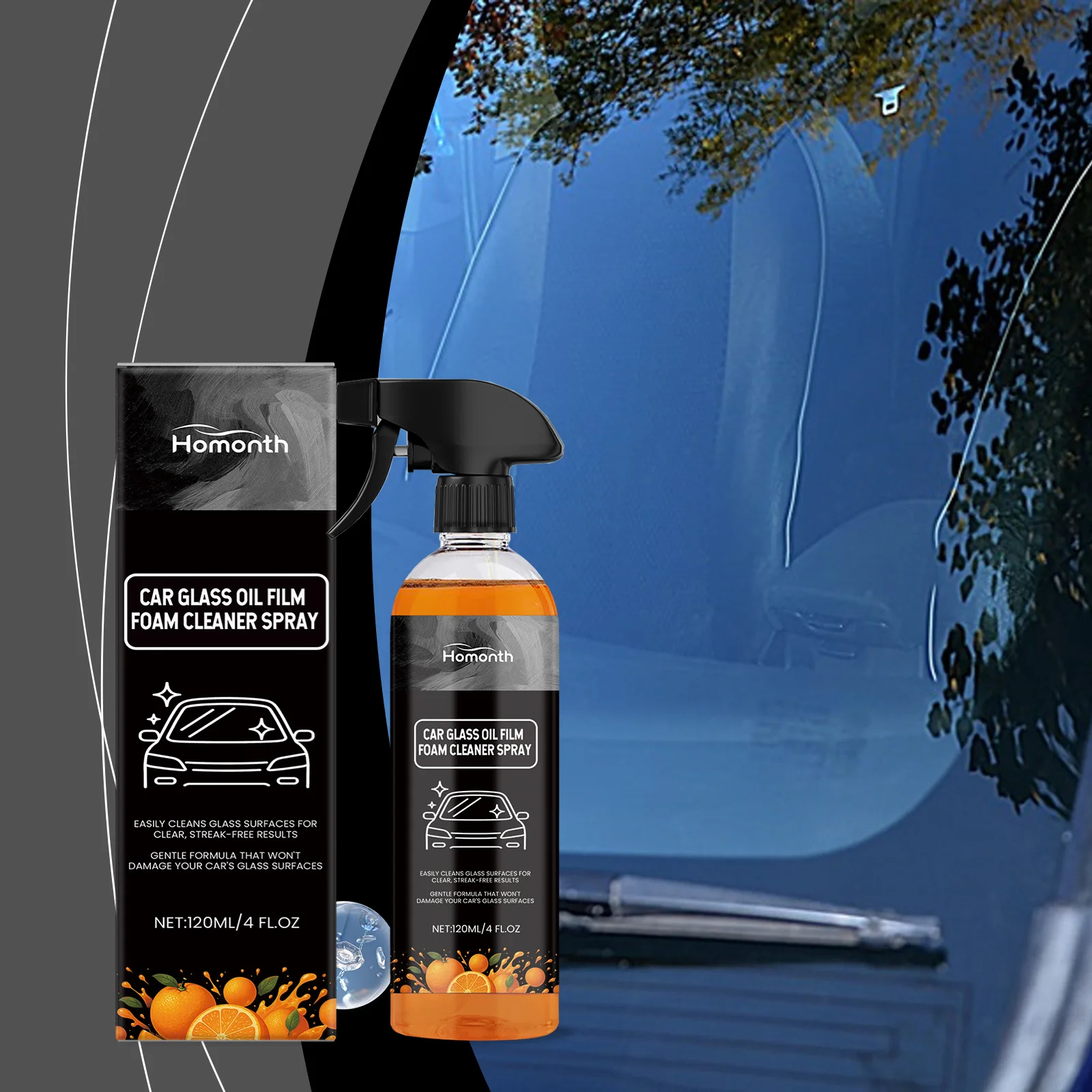 

Car Glass Oil Film Remover Efficient Cleaning Professional Spray Liquid Clean Car Windshield Clean Coating Tool Car Accessories