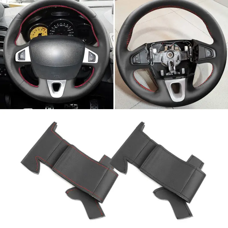 

For Renault Megane 3 Kangoo 2 Grand Scenic Fluence (ZE) Samsung SM3 Car Steering Wheel Cover Microfiber Leather Protective Trim