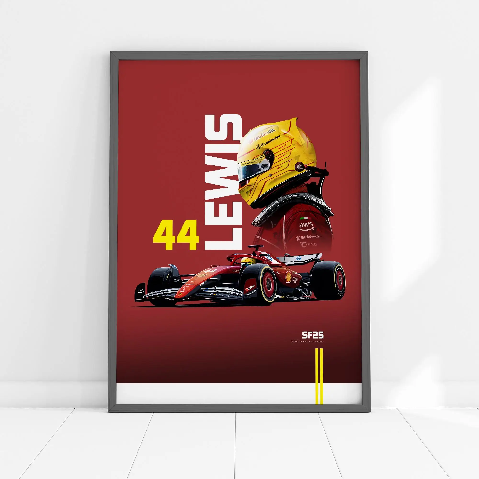 2025 Lewis Hamilton F1 SF25 Posters  Canvas Painting  Sport Car Prints Wall Art Pictures For Living Room Home Decoration