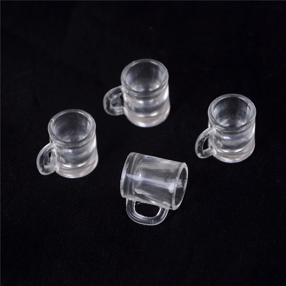 4 шт. 1:12 кукольный домик миниатюрная кухонная посуда пластиковая пивная кружка стеклянные чашки