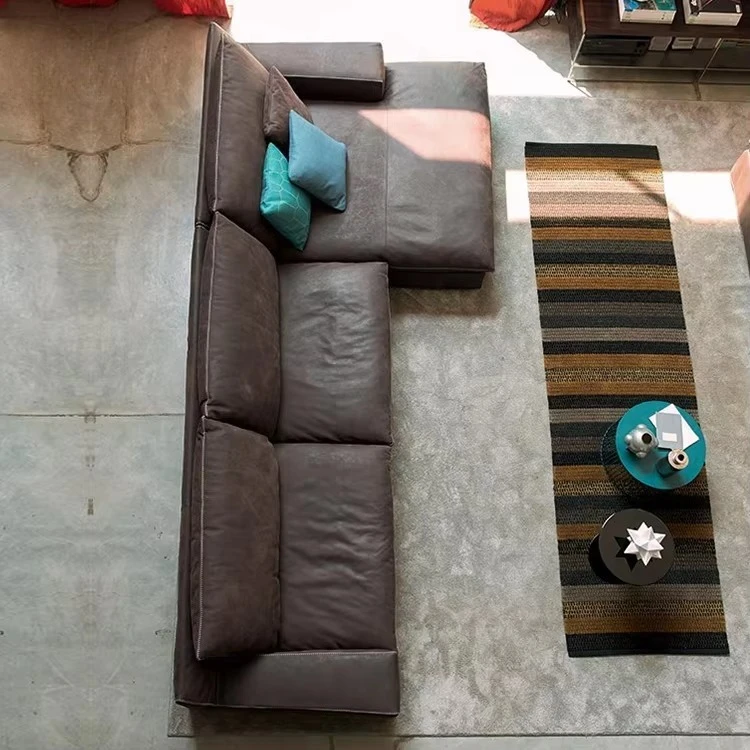 ye-Modern Luxury Spacious Sectional Sofa with Deep Seating Right Chaise, Premium Leather Upholstered Living Room Furniture-