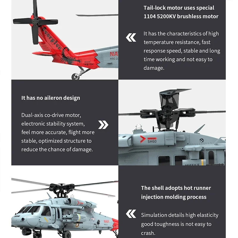 Yuxiang F09 F09-H 6CH nowy helikopter RC Gps optyczne pozycjonowanie przepływu 5.8g Fpv bezszczotkowy silnik Sh-60 śmigłowiec morski zawrócić