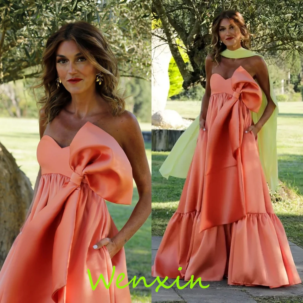 Customized   Fashion Contrast Color Ribbons Evening Dress Exquisite Bow Ruffles A-Line Sexy Sweetheart Strapless Party image 6