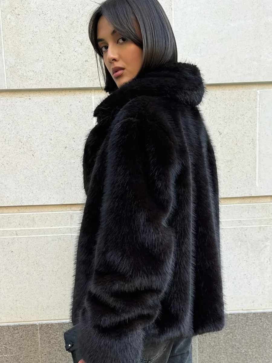 2026 Elegant High-Quality Autumn Winter Warm Thick Fur Coat Women Fashion Mid-Length Fox Fur Jacket Fluffy Soft Plush Overcoat