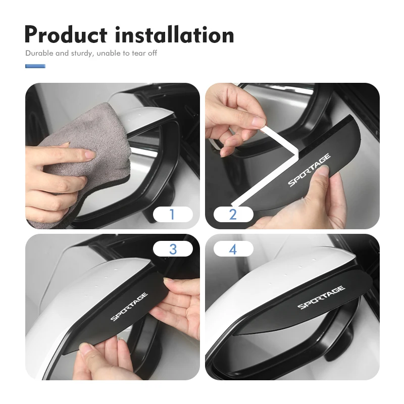 For KIA Car Side Rear View Mirror Rain Eyebrow Visor Rainbrow Cover Sportage Ceed Sorento Niro Cadenza Proceed Sephia view 3