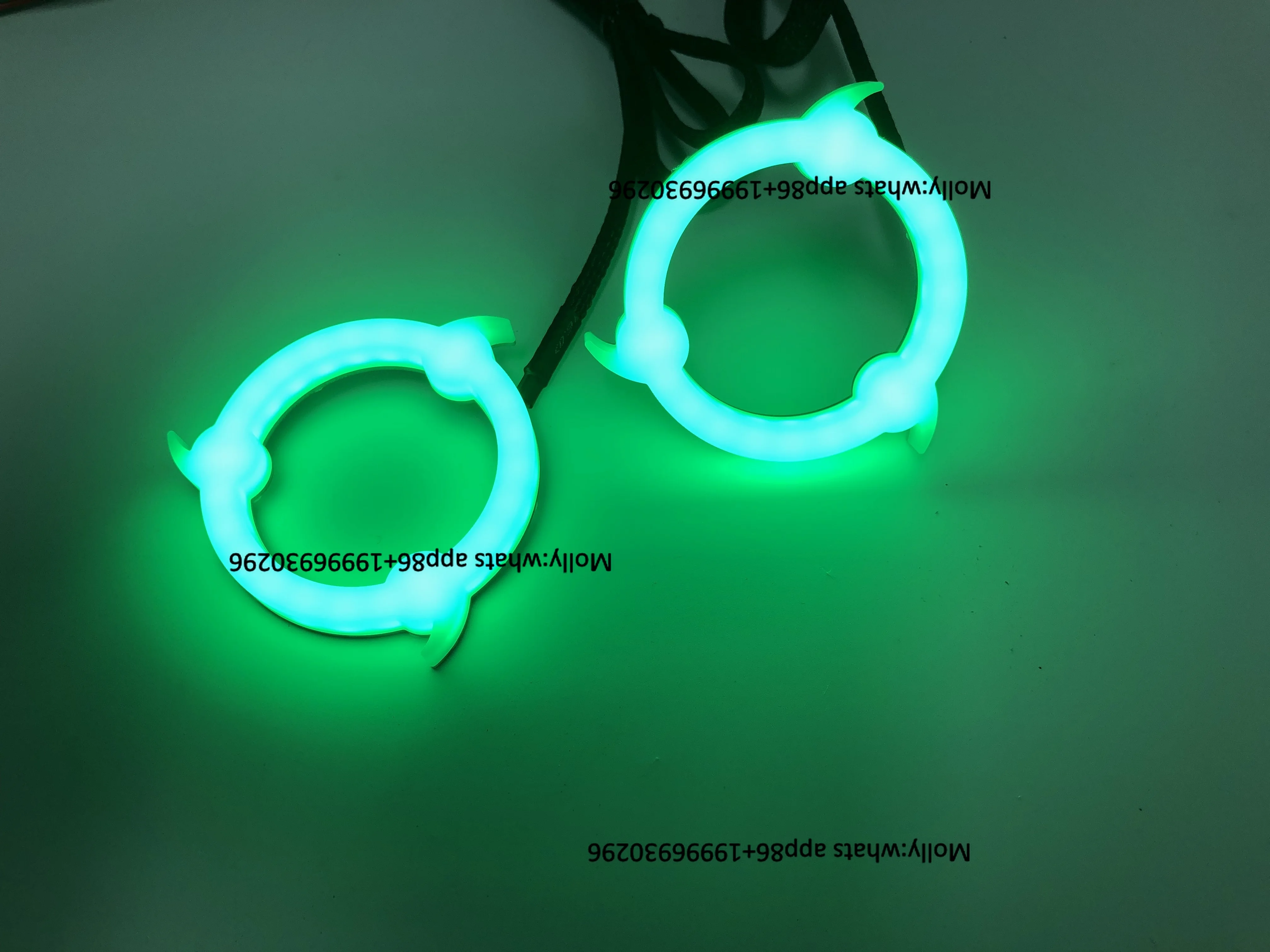 New Flow Series RGB Color Chasing LED Halo Ring Custom Sharingan Angel Eyes with Milky Shroud 12V Automotive Lighting