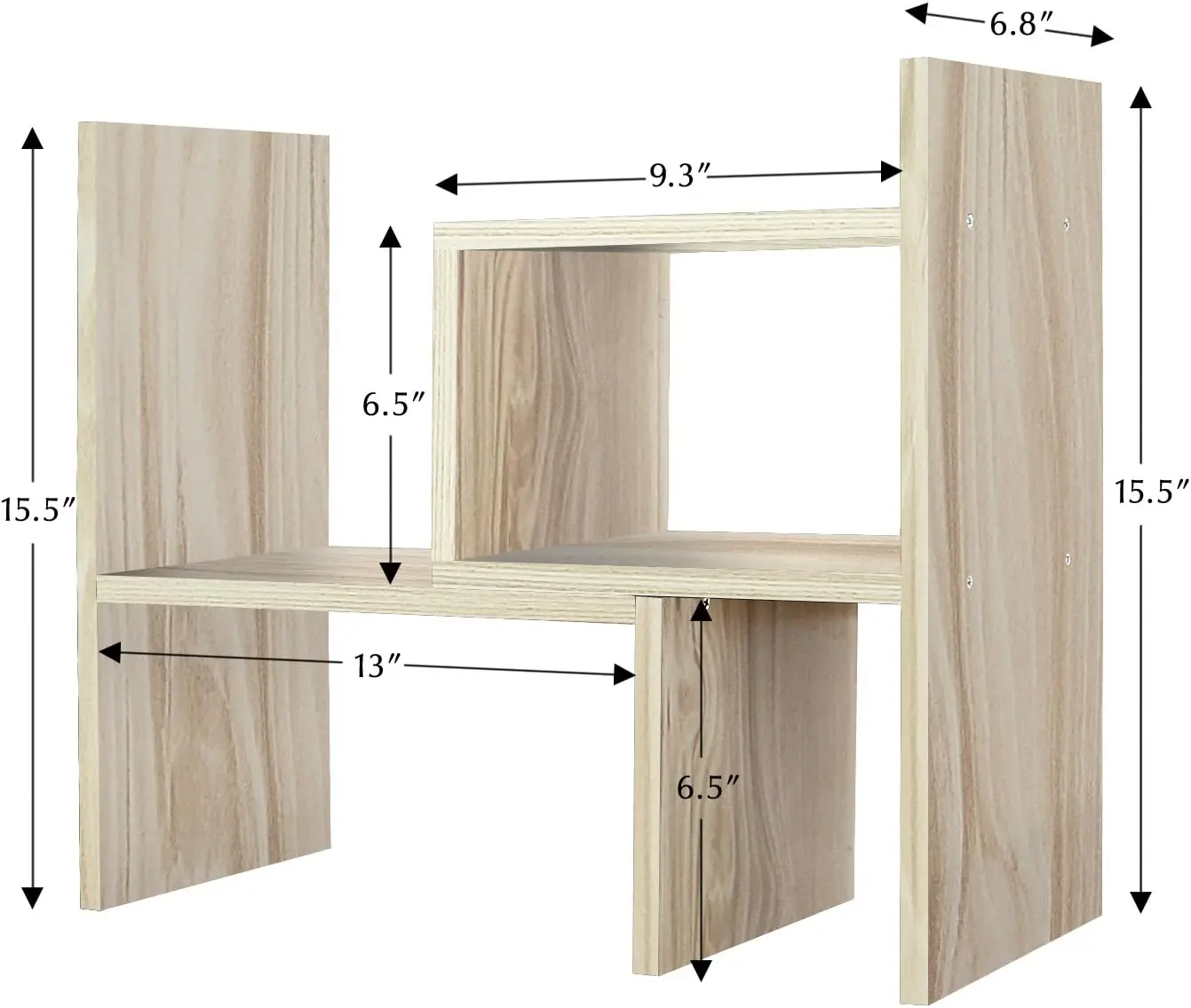

Desktop Organizer Office Storage Rack Adjustable Wood Display Shelf