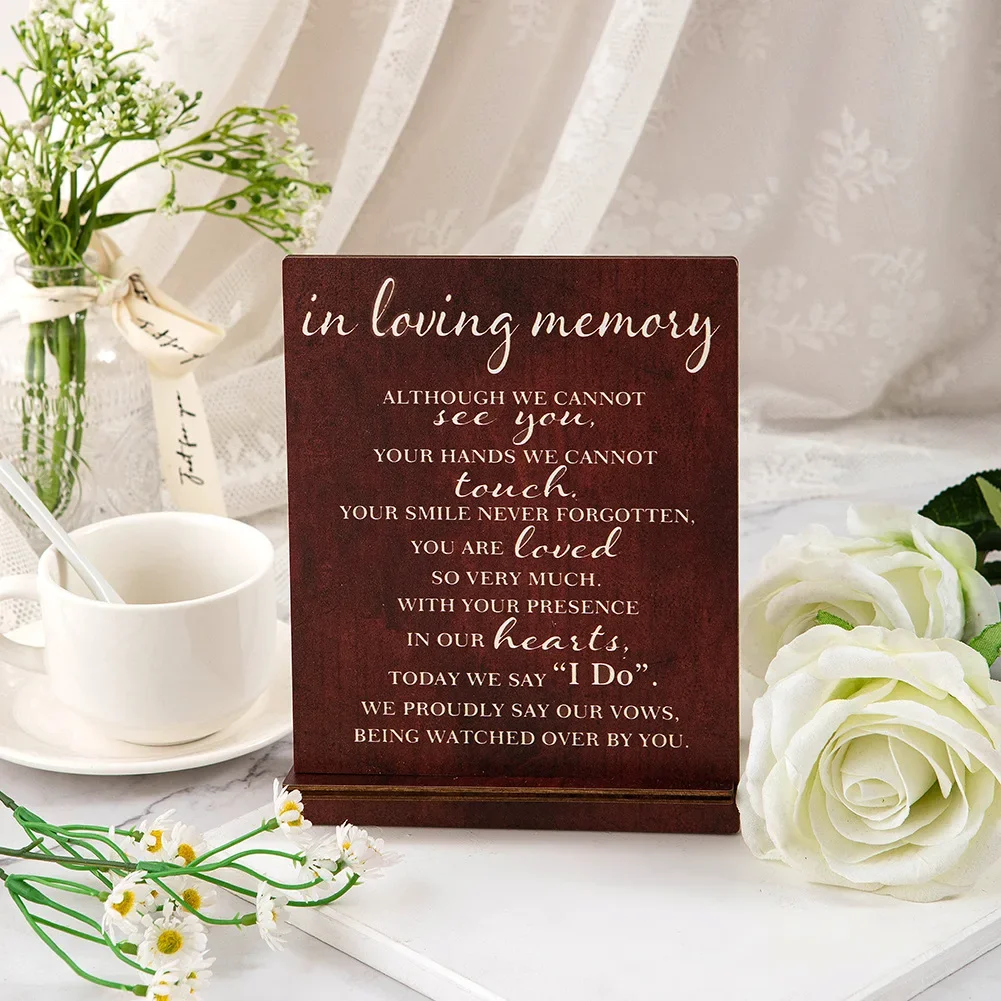 In Loving Memory Declaration Quotes Ornaments, Wooden Ornaments Crafts, Home Tabletop Decorations, for Couples Valentine's Day