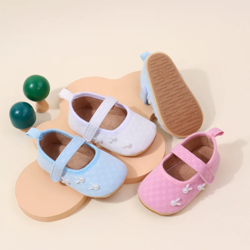 2025 Baby Shoes Girls Style High Quality Mary Jane Cute Bunny for 0-9-18 Months Toddler Girls Anti-slip Sole Walking Sandal
