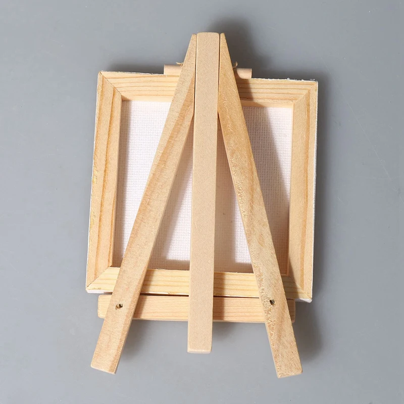3 Inch X3 Inch Mini Canvas & 5 Inch Mini Easel Set Painting Craft Drawing Contains: 96 Mini Canvases & 96 Mini Easels