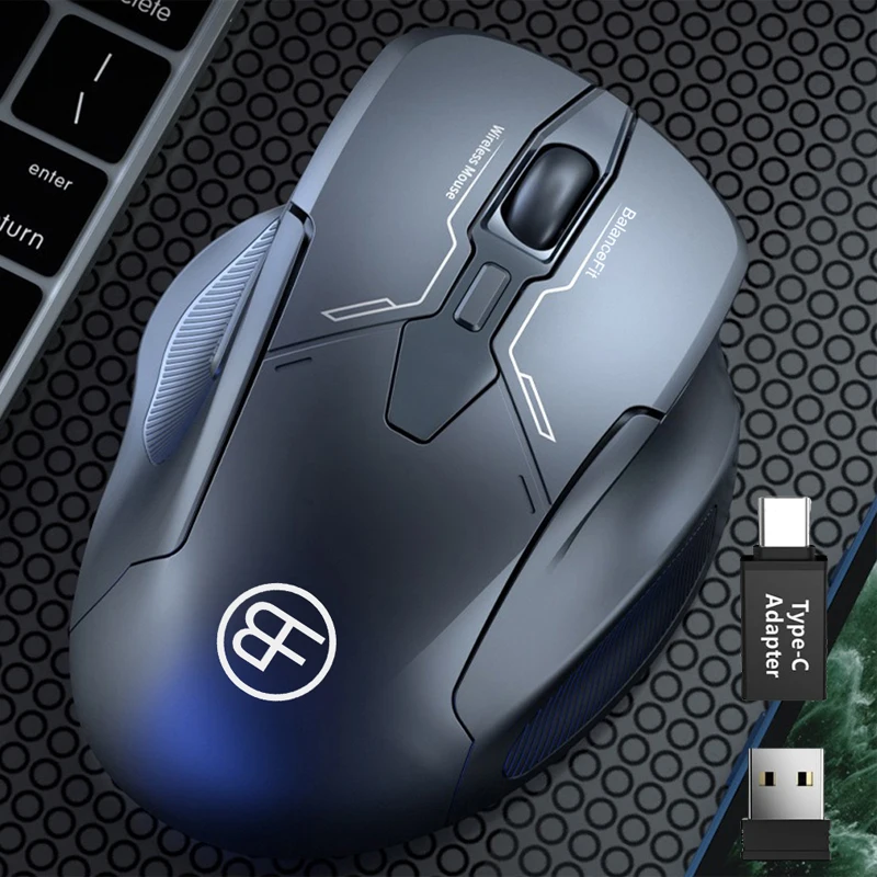 

Беспроводная игровая мышь 2,4G, эргономичная беспроводная мышь с USB-приемником, компьютерная мышь с 6 кнопками для портативного ПК, компьютера
