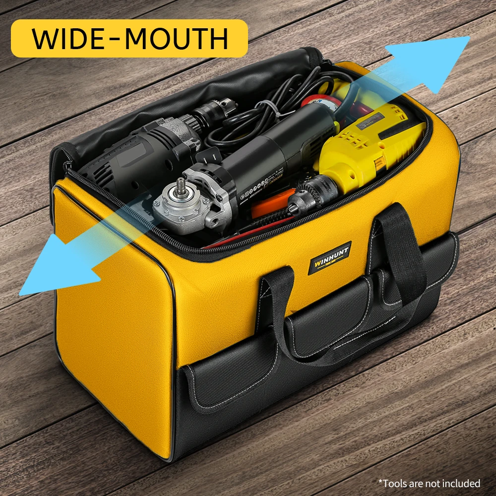 حقيبة أدوات مقاس 17 بوصة، حقيبة أدوات كبيرة مع 6 جيوب خارجية، حقيبة أدوات كهربائي لعشاق الأعمال اليدوية والحرفيين