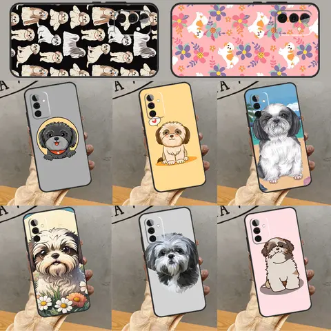 Cartoon Shih Tzu Dog Case For Samsung Galaxy A34 A54 A14 A24 A13 A23 A33 A53 A73 A12 A22 A32 A52 A51 A71 Cover