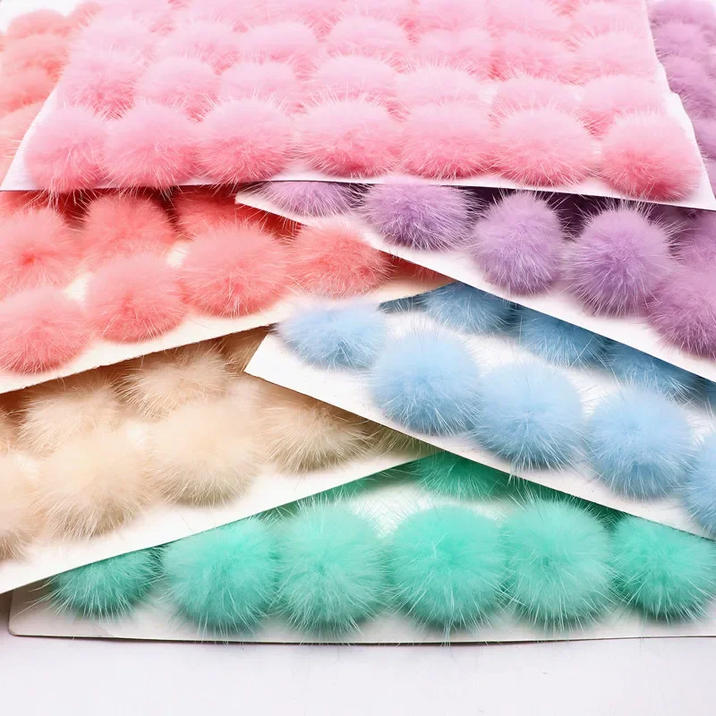 25mm 30mm 40mm Mink Fur Pompons Flutty Real Fur Ball Pompoms Many Colours Diy Pom Pom for Sewing on Knitted Keychain Scarf Decor