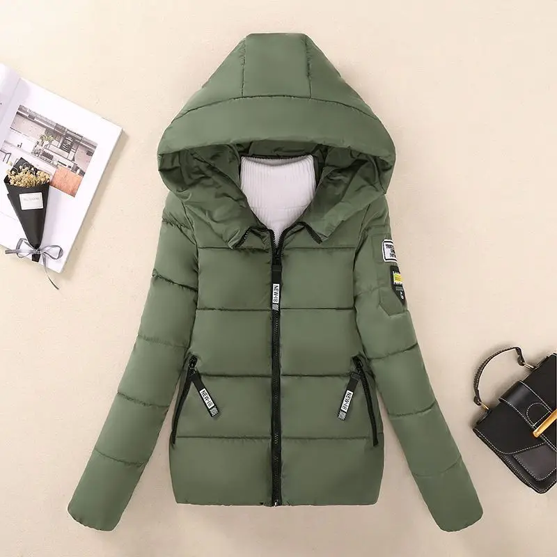 Winter Thickening Women Parkas Women's Wadded Hooded Removable Jacket Outerwear Fashion Cotton-padded Jacket Coat