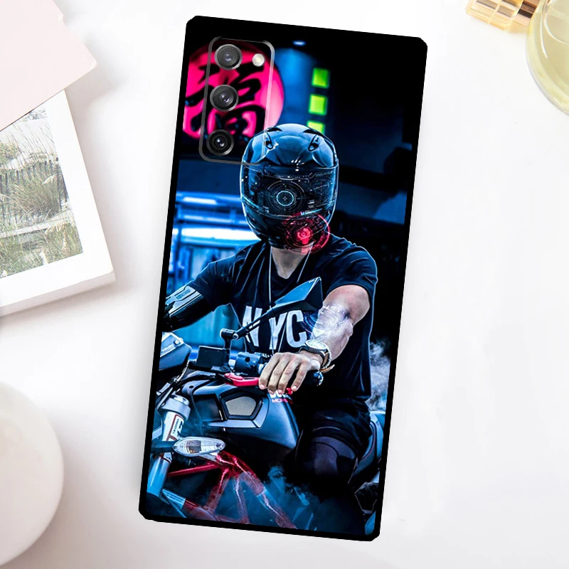 Neon Motorcycle Biker Case For Samsung Galaxy S22 S23 S24 Ultra Plus Note 10 20 S8 S9 S10 S20 FE S21 FE Cover