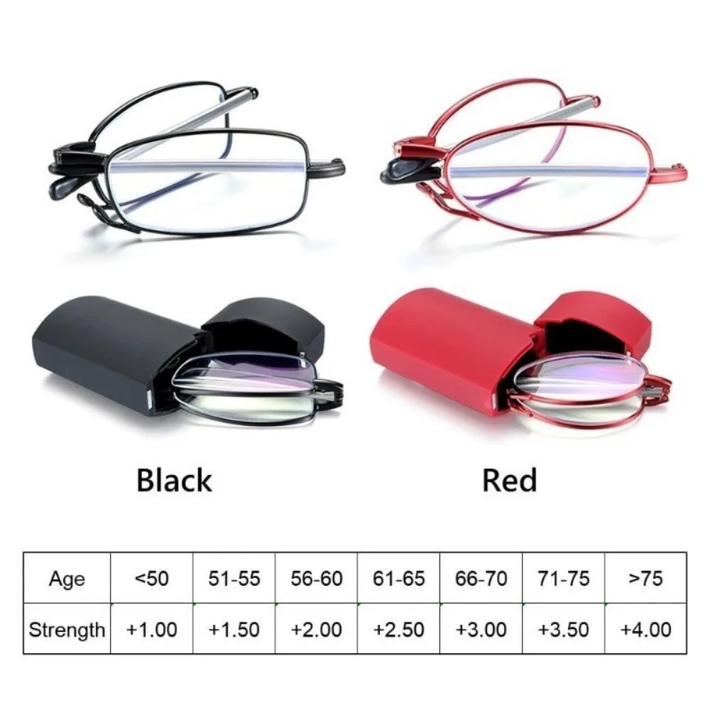 Geschenketui, faltbare Lesebrille +1,00 bis +4,00 Stärke, für Männer und Frauen, Anti-Blaulicht-Weitsichtigkeitsbrille – Detail 7