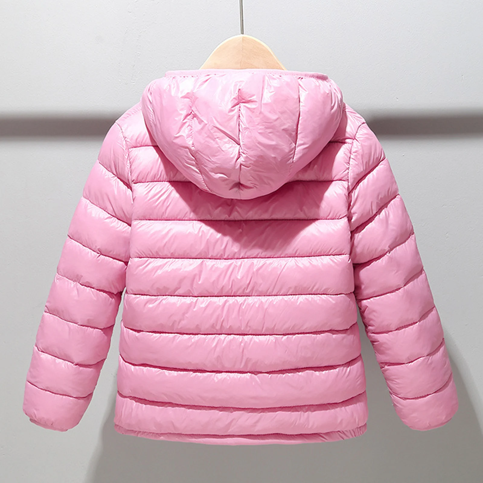 Children Boys Girls Casual Warm Lightweight Outerwear Down Coat Teens Long Sleeve Playsuit Daily Wear Hoodie Zipper Jacket Tops