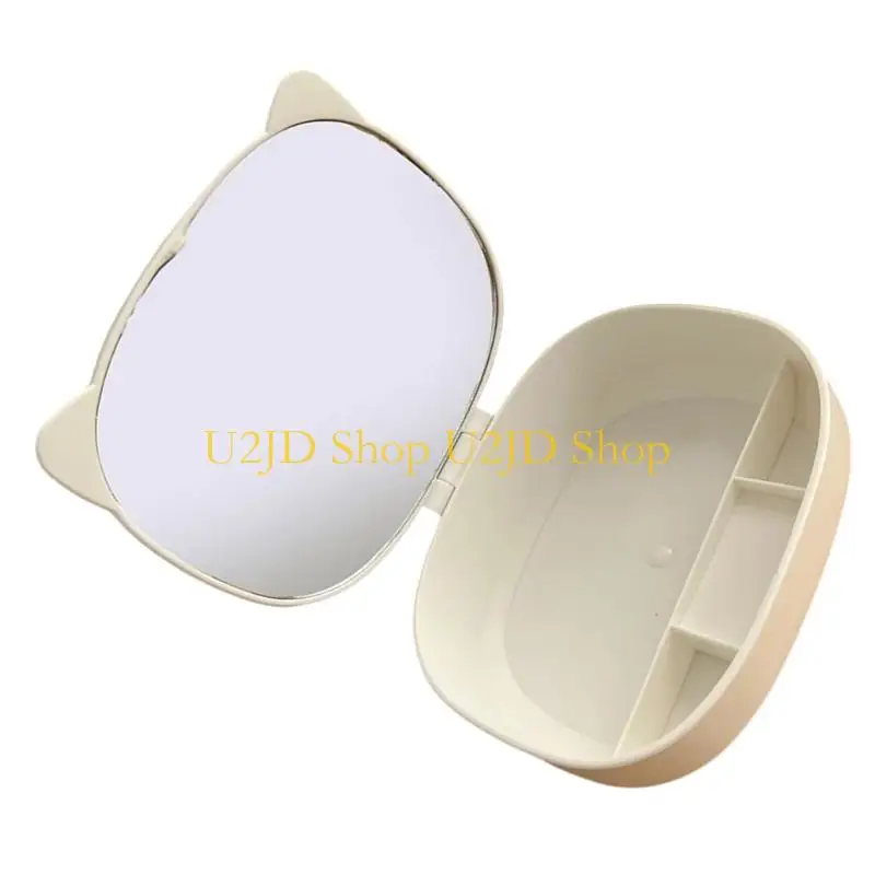 U2JD Stylish And Practical Makeup Mirror with Beauty Tools Portable Cosmetic Accesories Storage Box For Women