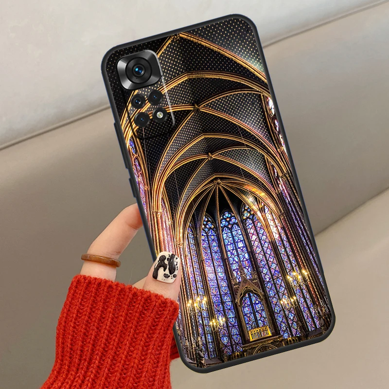 church gothic Sainte-Chapelle Stained Case For Xiaomi Redmi Note 12 11 10 8 9 Pro 11S 10S 9S 8T Cover For Redmi 10 10C 9A 9C 9T