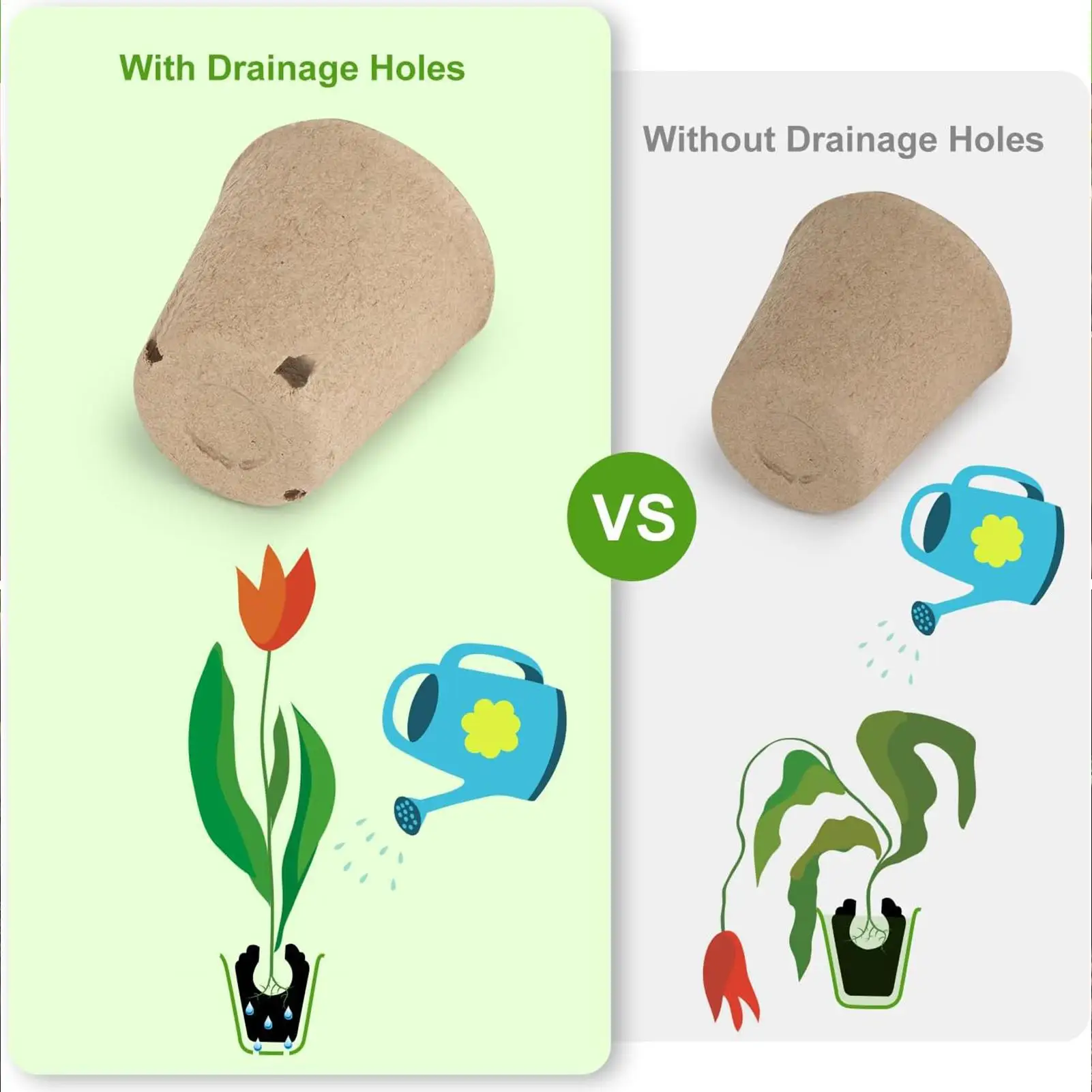 45pcs environmentally friendly pulp seedling pot Germination Container with 30 Labels Plant Seedling Pots with Drainage Holes