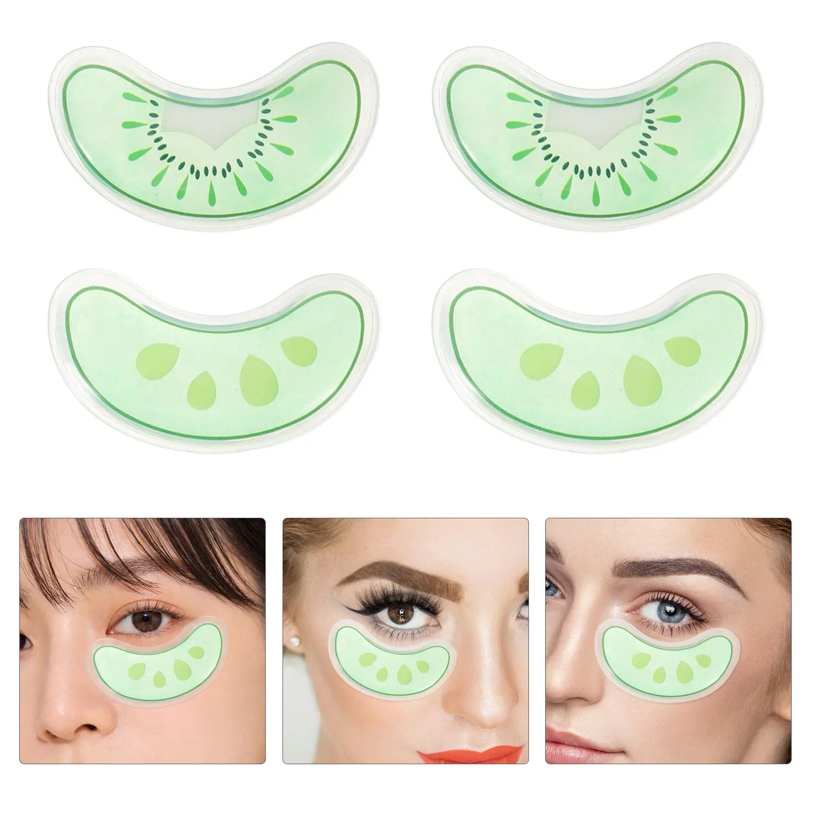 6Pairs Double Eyelid Gel Eye Packs Reusable Cooling Ice Pack for Puffiness Dark Circles Cold Compress Eye Pads Instant Relief