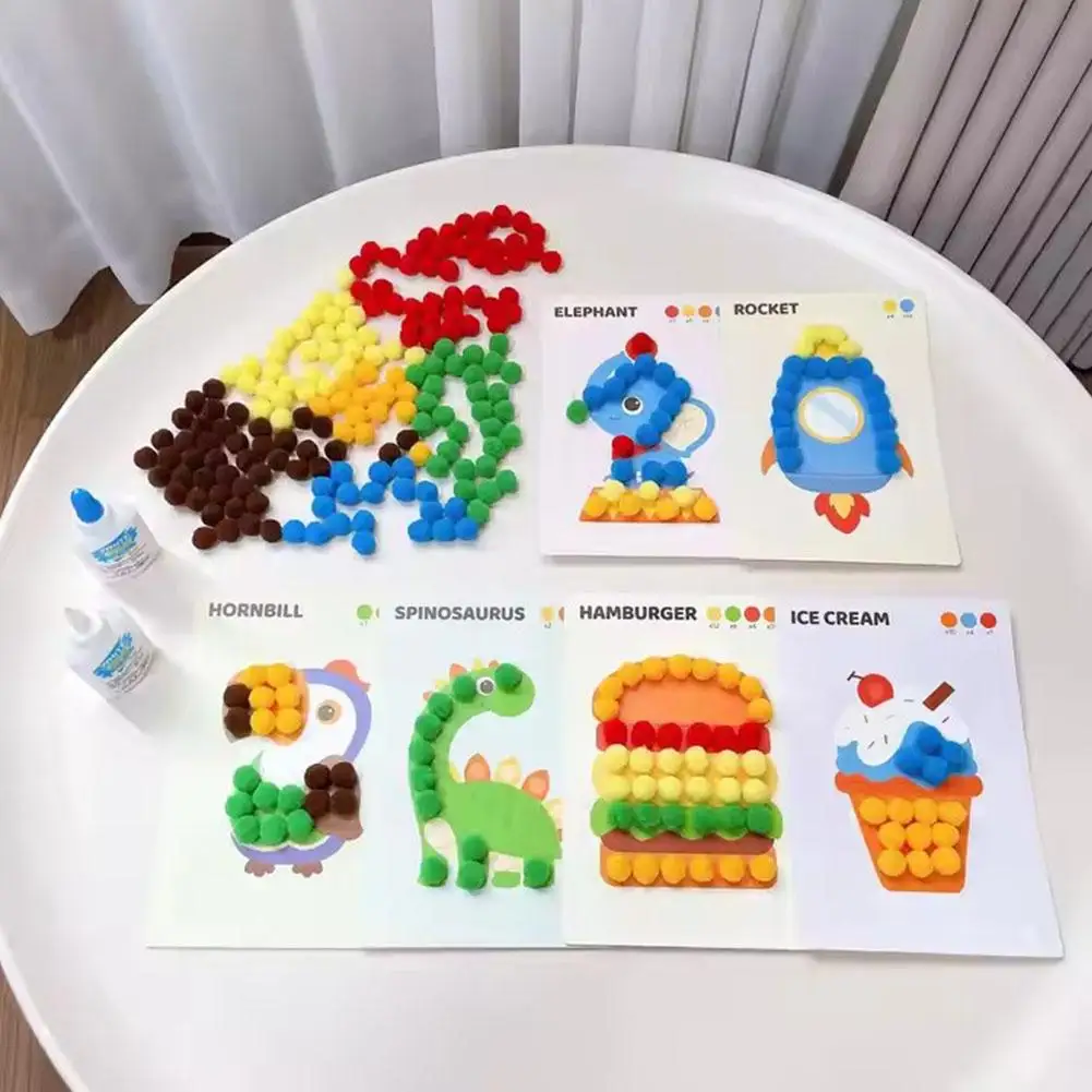

DIY Hairball Sticky Toys Children DIY Handmade Stickers Toys Creative And Materials Christmas Painting Girls Boys Handmade N9S9