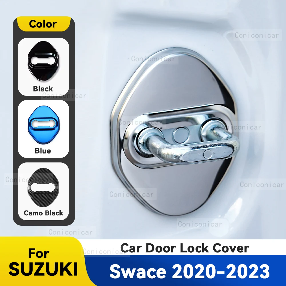 Car Door Lock Buckle Cover Anti-rust Cover Decoration Stainless Steel Protection Accessories For SUZUKI SWACE 2020-2023