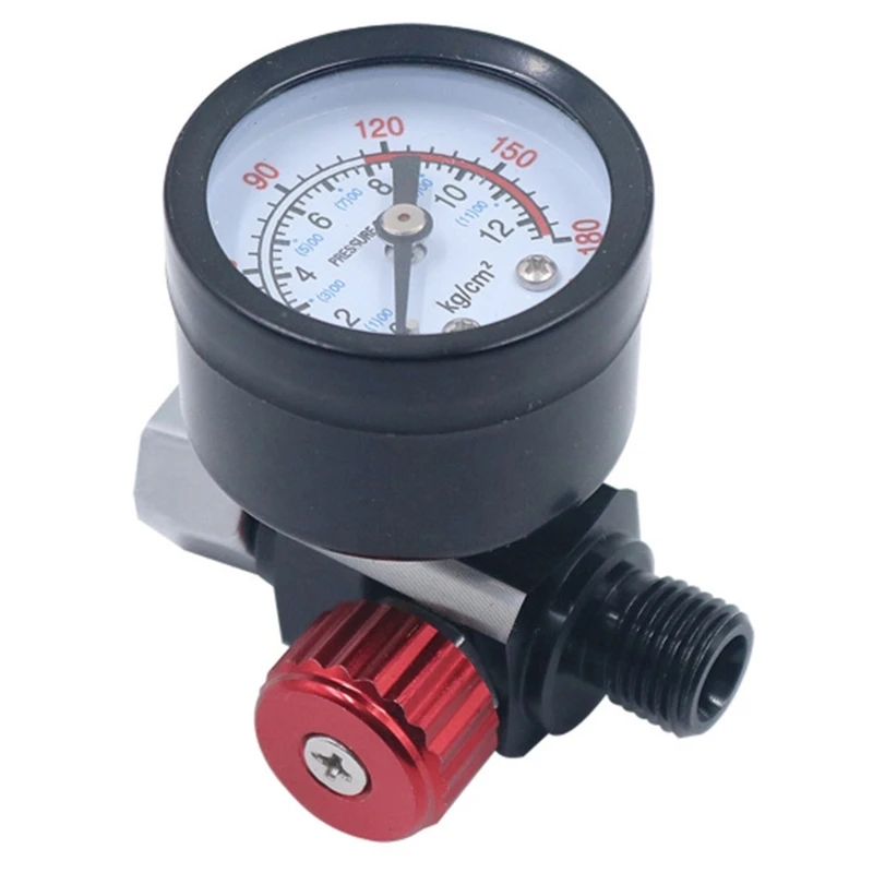 1/4” Spray Paint Gun-Air Pressure Regulator Pressure Gauge 0 to 180PSI Adapter Pneumatic Tool Accessories for Drop Shipping