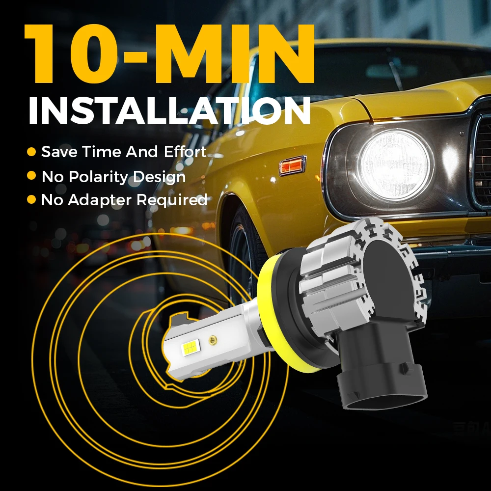 BMTxms 2 قطعة الأبيض الأصفر المتعرج H8 H11 9005 9006 H10 9145 LED الضباب الخفيف لتويوتا فورد هيونداي كيا هوندا سوزوكي OB DRL لمبة