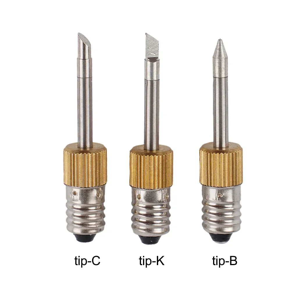 Soldering Iron Tip B/C/K Copper+Steel E10 Silver+Gold Welding 1.97inch Workshop 1pc Electric Interface Interface Battery