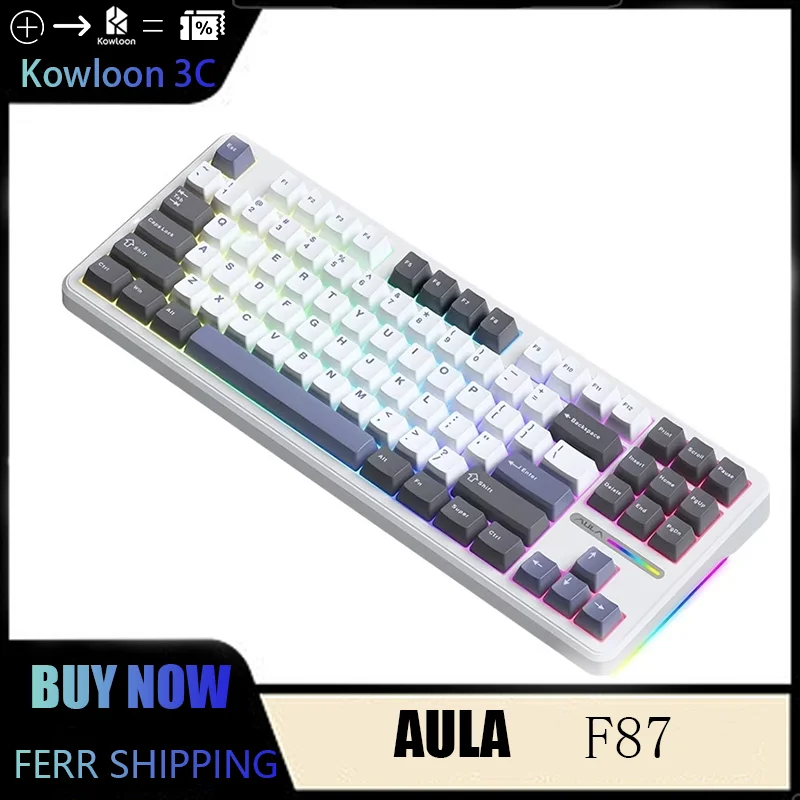 Aula F87 PRO Mechanical Keyboard Gasket Structure  Roll King Series Bluetooth 2.4G Tri-Mode Gaming Desktop Office Customized