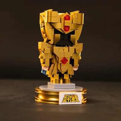 Classic Japan Anime Saint Seiyas MOC Building Block Model Bricks Big Head Toy Gold Aries Gemini Taurus Leo Libra Collection