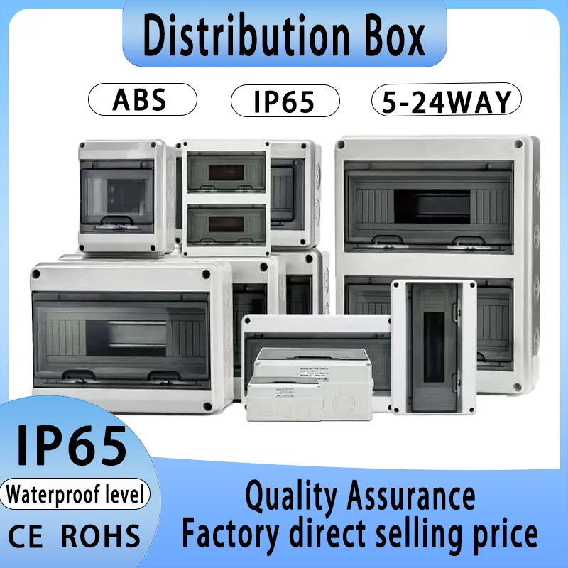 IP65 Mcb Breaker Box Distribution Protection Box ABS Power Supply Electronic Din Rail Enclosure for Circuit Breaker on The Wall