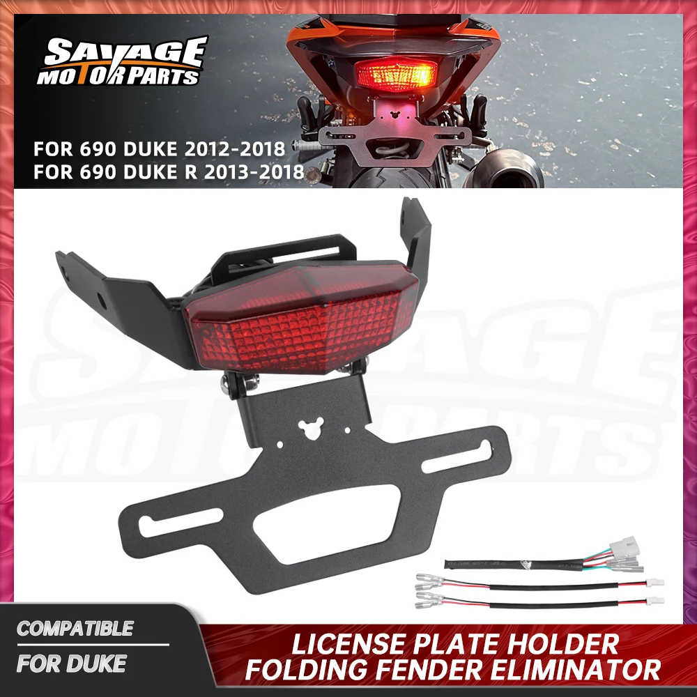 

Для 690 DUKE R 2012-2018 складной держатель номерного знака мотоцикла регулируемый хвостовой кронштейн задний фонарь стоп-сигнал Fender Eliminator