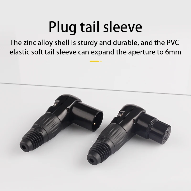 XLR Connector, 3pin XLR Microphone MIC Male Plug Female Jack Adapter 90 Degree Wire Connector for Speaker Systems