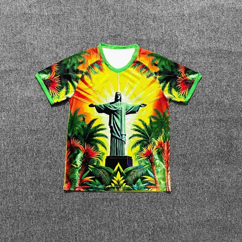 3D Printed Quick Drying T-shirt, Special Edition Football Pattern Short Sleeved Shirt, Breathable Adult and Children's Jersey