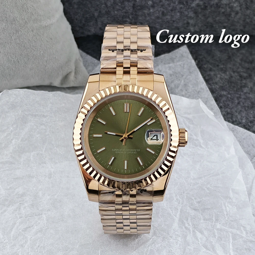 

Часы NH35, 36 мм/39 мм, часы из розового золота, часы с индивидуальным логотипом, мужские автоматические часы, часы из нержавеющей стали, часы с механизмом NH35