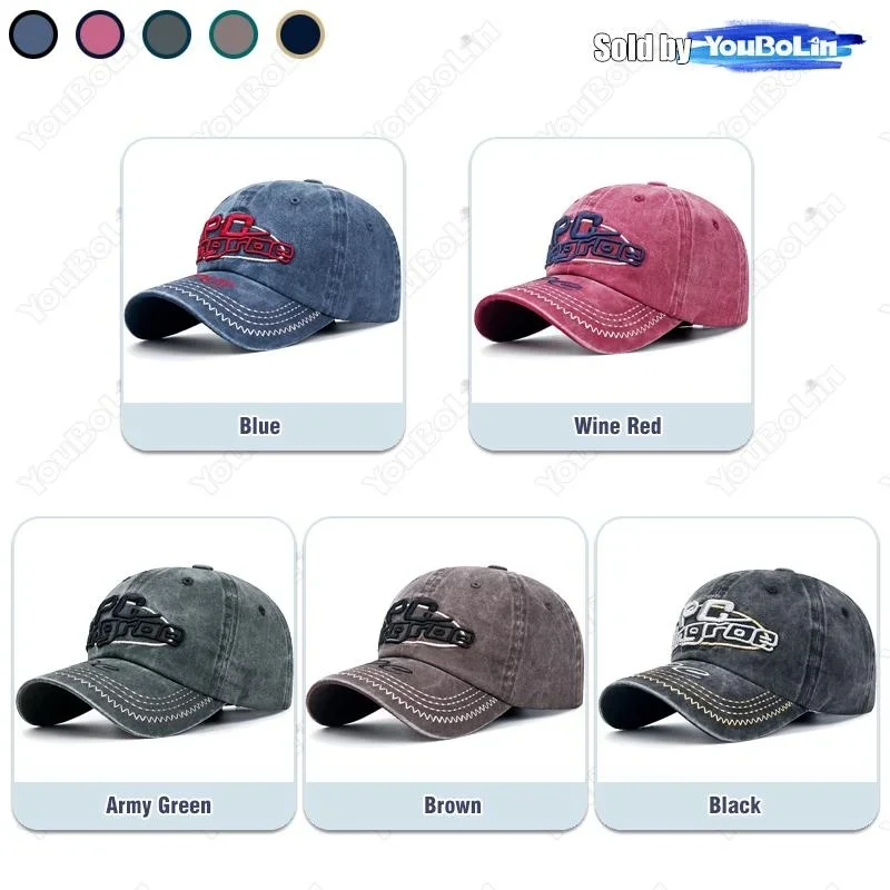 New European and American style coating faded old baseball cap three-dimensional embroidery PC letter sunshade soft top hat